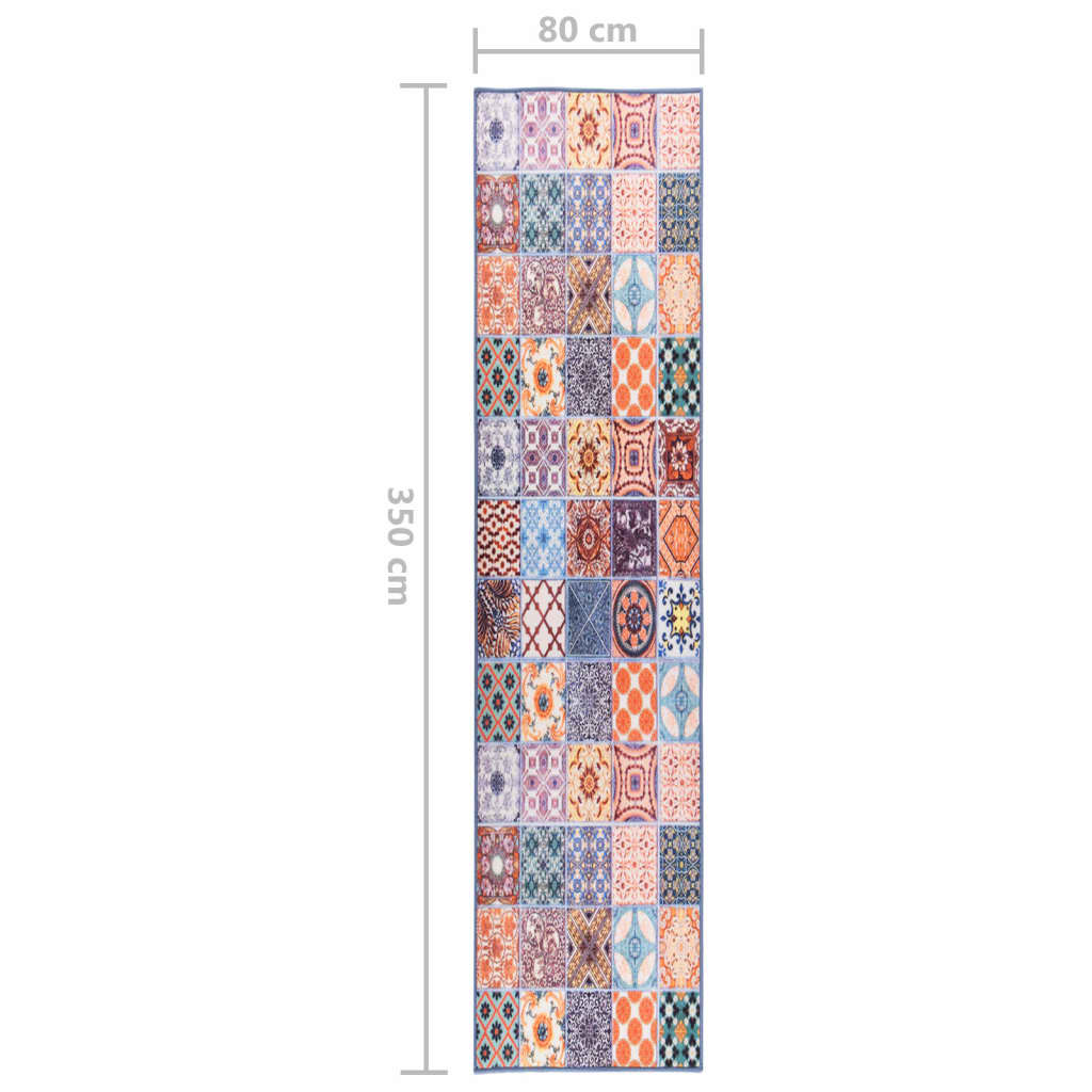 vidaXL Tapijtloper 80x100 cm meerkleurig