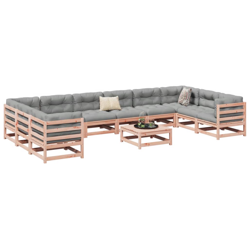vidaXL 11-delige Loungeset massief grenenhout wasbruin