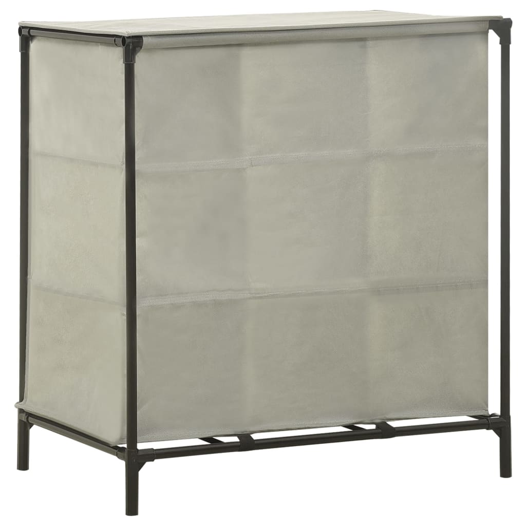 vidaXL Schoenenrek 57x36x61 cm nonwoven stof en staal grijs