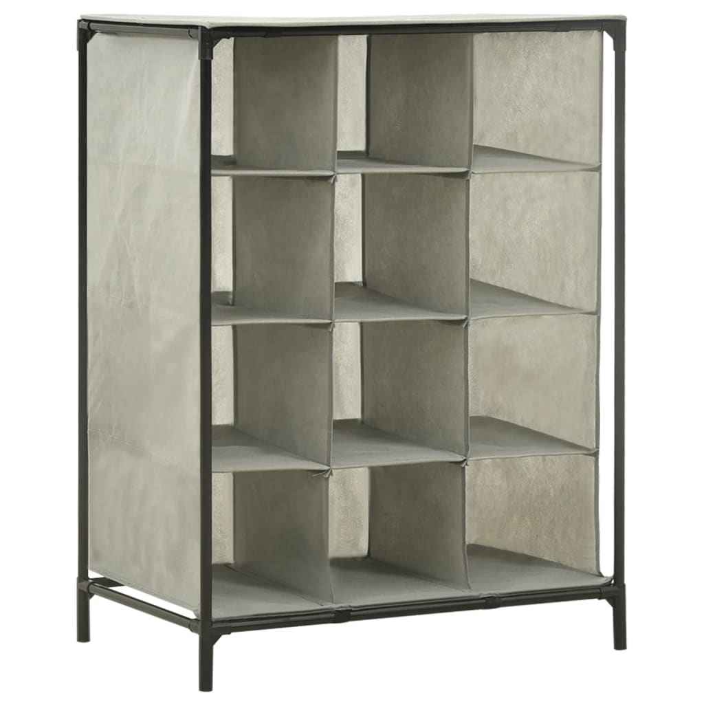 vidaXL Schoenenrek 57x36x61 cm nonwoven stof en staal grijs