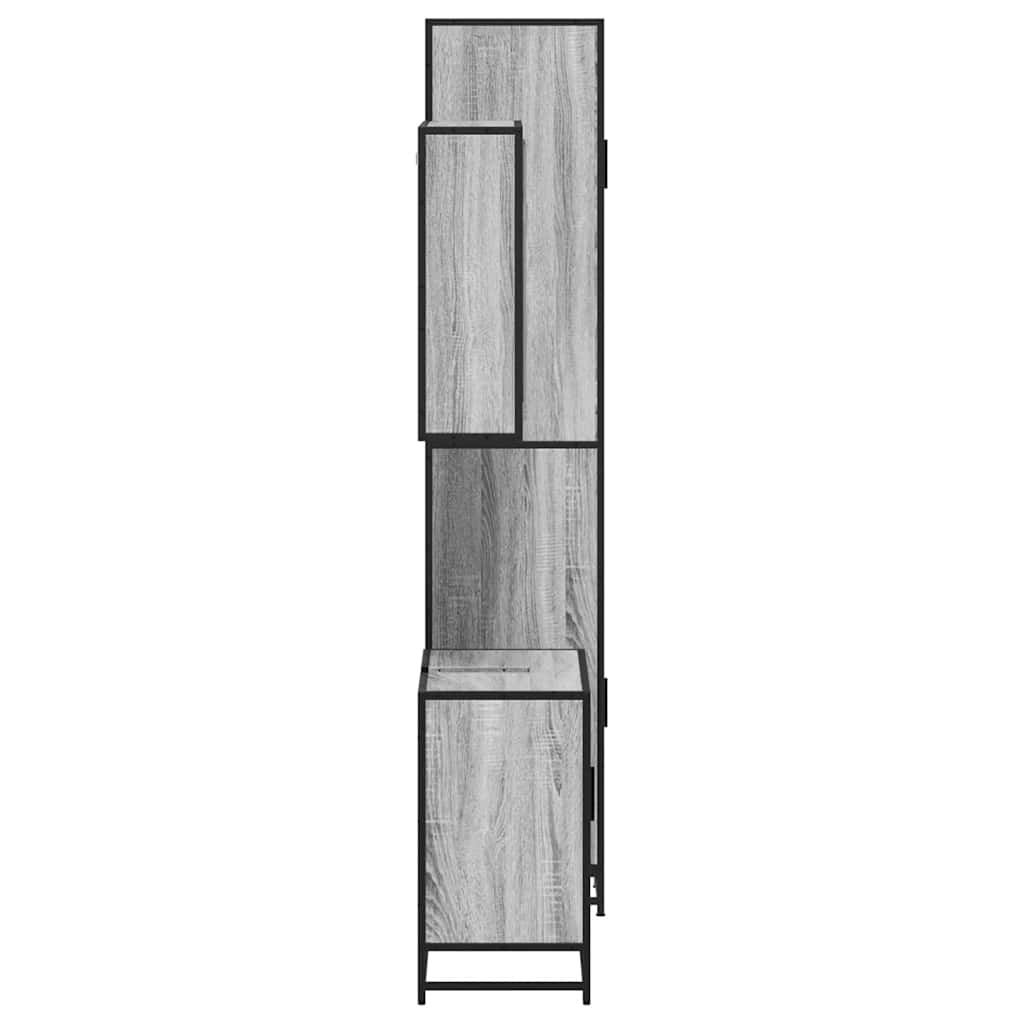 vidaXL 3-delige Badkamermeubelset bewerkt hout gerookt eikenkleurig - Aashly