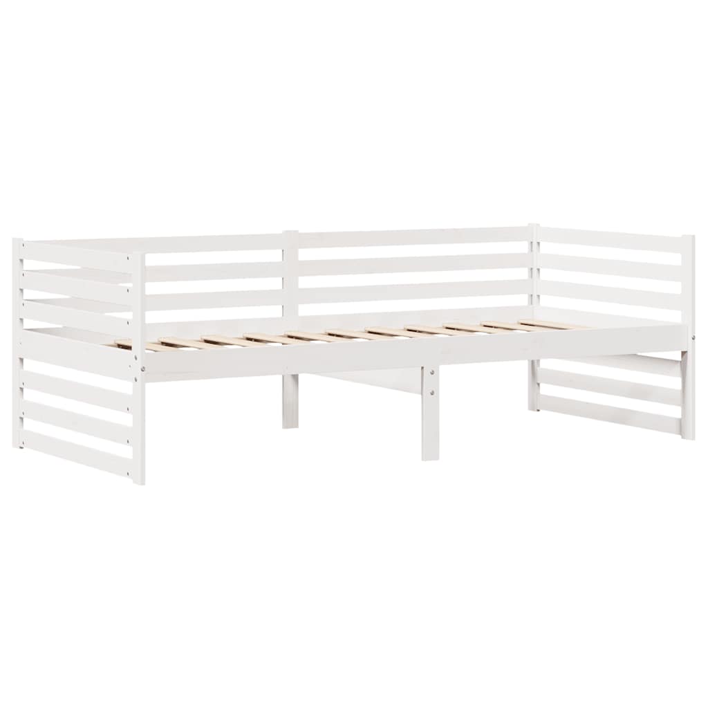 vidaXL Slaapbank met lades 90x200 cm massief grenenhout wit