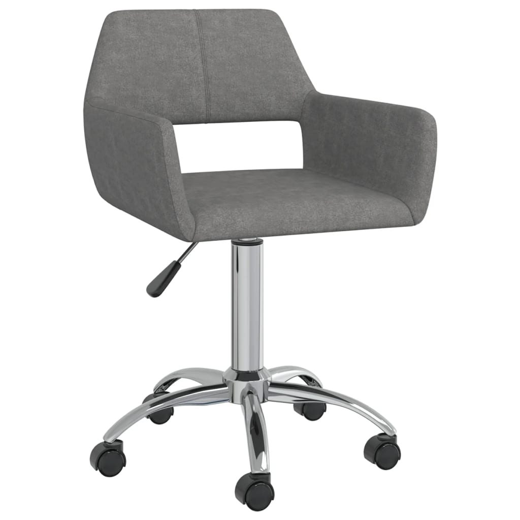 vidaXL Eetkamerstoelen draaibaar 2 st stof lichtgrijs