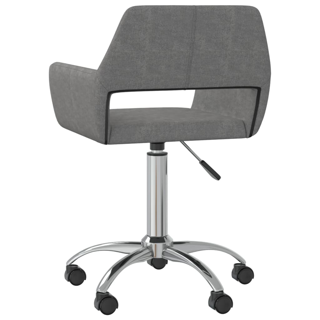 vidaXL Eetkamerstoelen draaibaar 2 st stof lichtgrijs