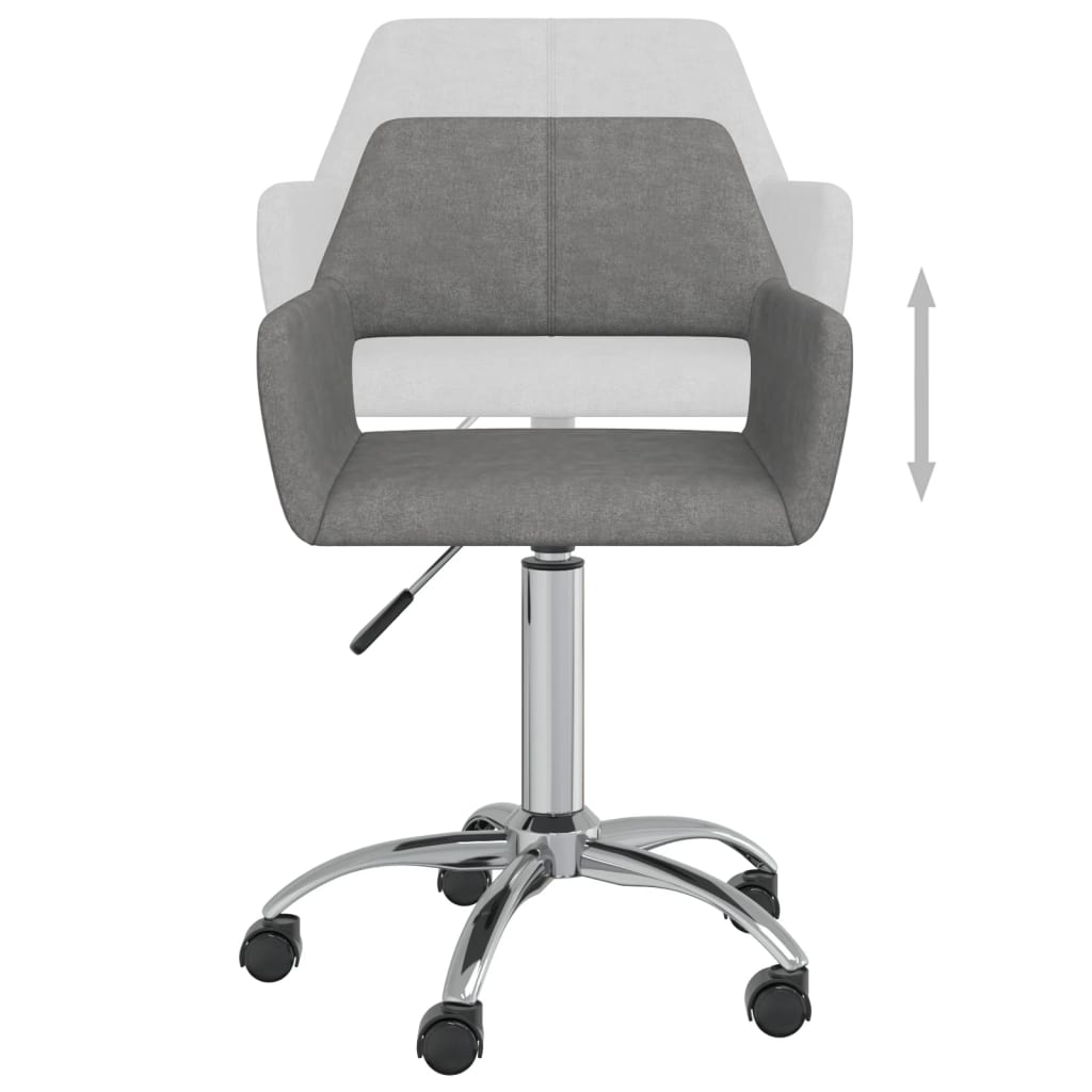 vidaXL Eetkamerstoelen draaibaar 2 st stof lichtgrijs