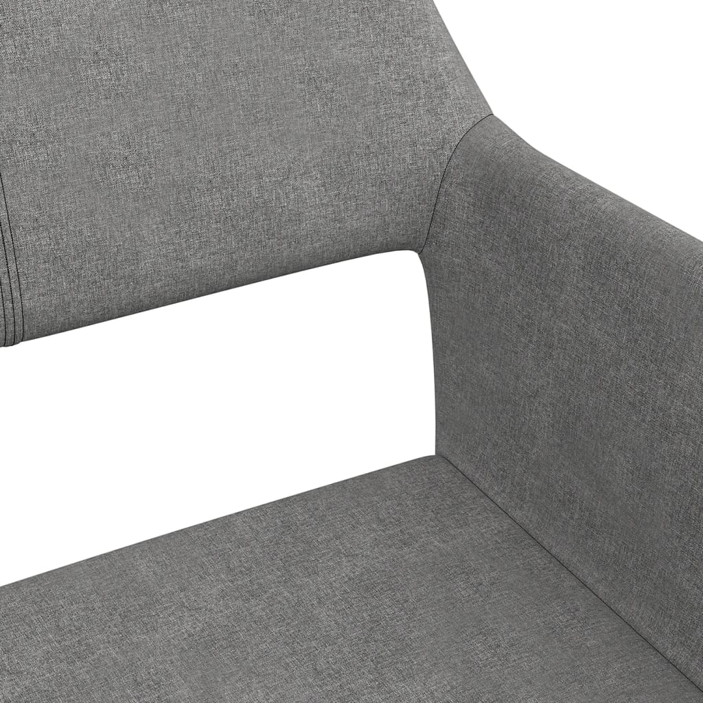 vidaXL Eetkamerstoelen draaibaar 2 st stof lichtgrijs