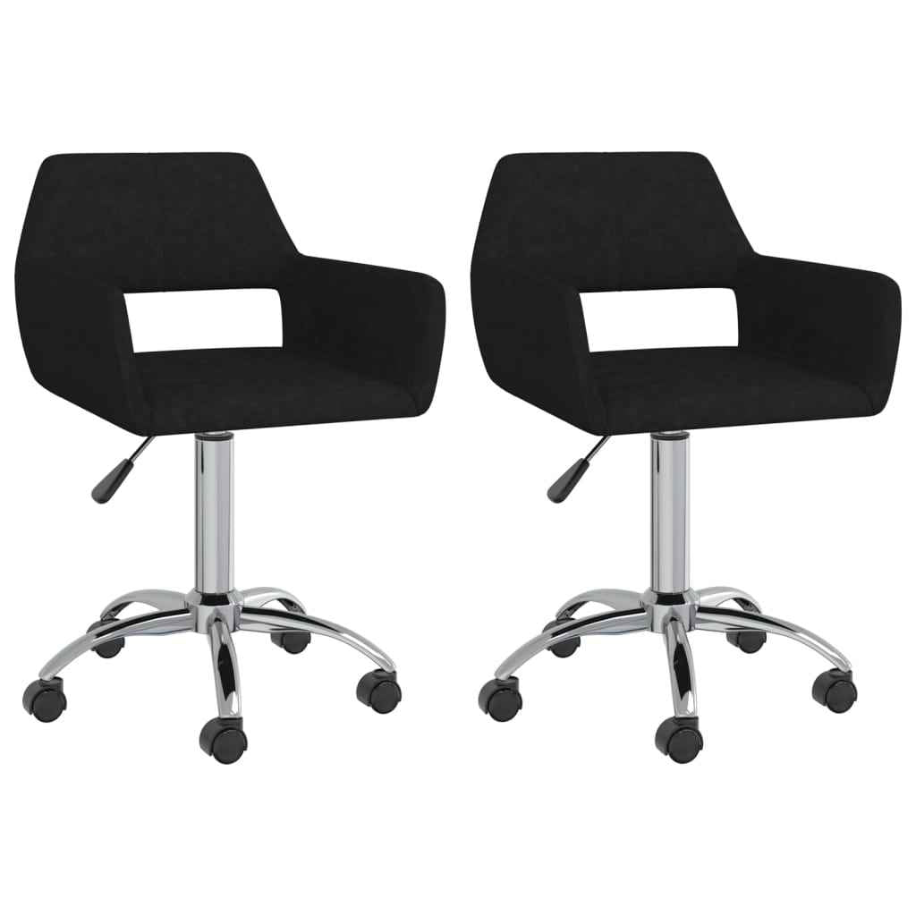 vidaXL Eetkamerstoelen draaibaar 2 st stof lichtgrijs