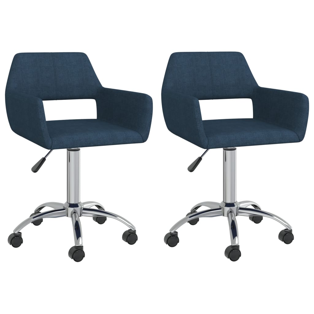 vidaXL Eetkamerstoelen draaibaar 2 st stof lichtgrijs