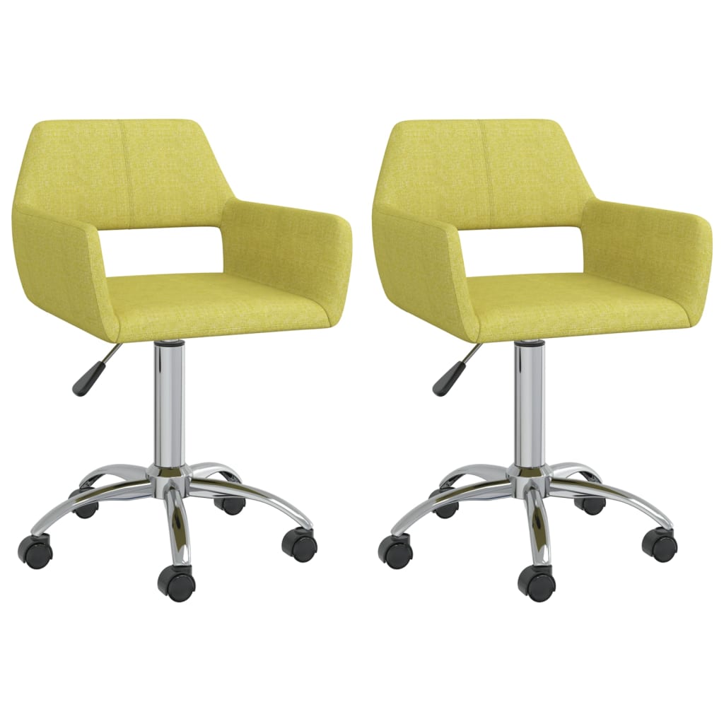 vidaXL Eetkamerstoelen draaibaar 2 st stof lichtgrijs