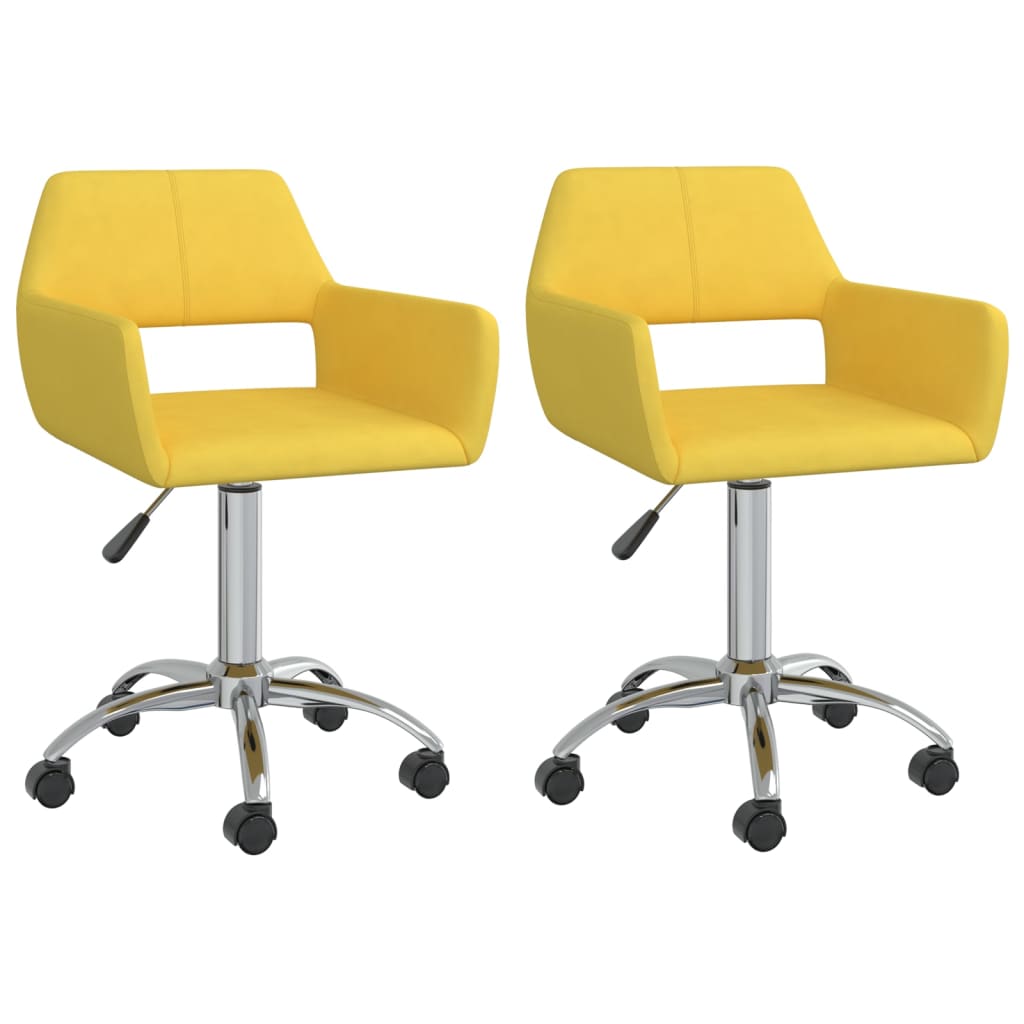 vidaXL Eetkamerstoelen draaibaar 2 st stof lichtgrijs