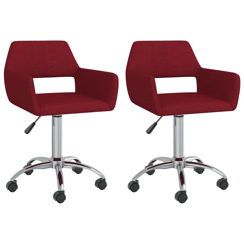 vidaXL Eetkamerstoelen draaibaar 2 st stof lichtgrijs