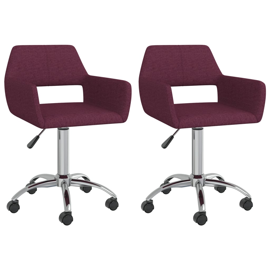 vidaXL Eetkamerstoelen draaibaar 2 st stof lichtgrijs