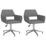 vidaXL Eetkamerstoelen draaibaar 2 st stof lichtgrijs