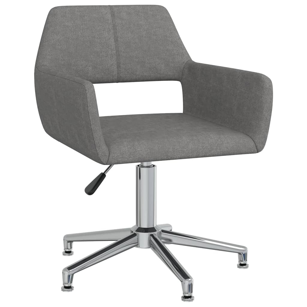 vidaXL Eetkamerstoelen draaibaar 2 st stof lichtgrijs