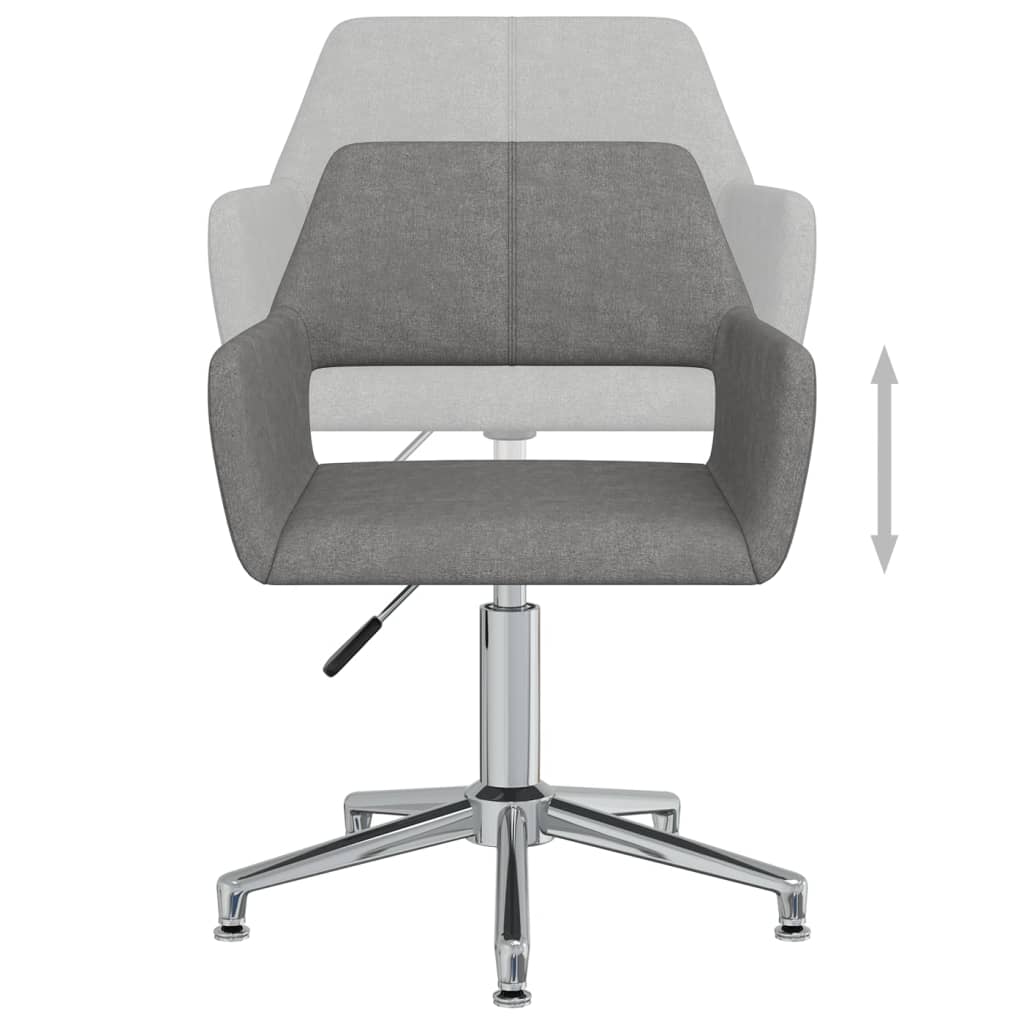 vidaXL Eetkamerstoelen draaibaar 2 st stof lichtgrijs