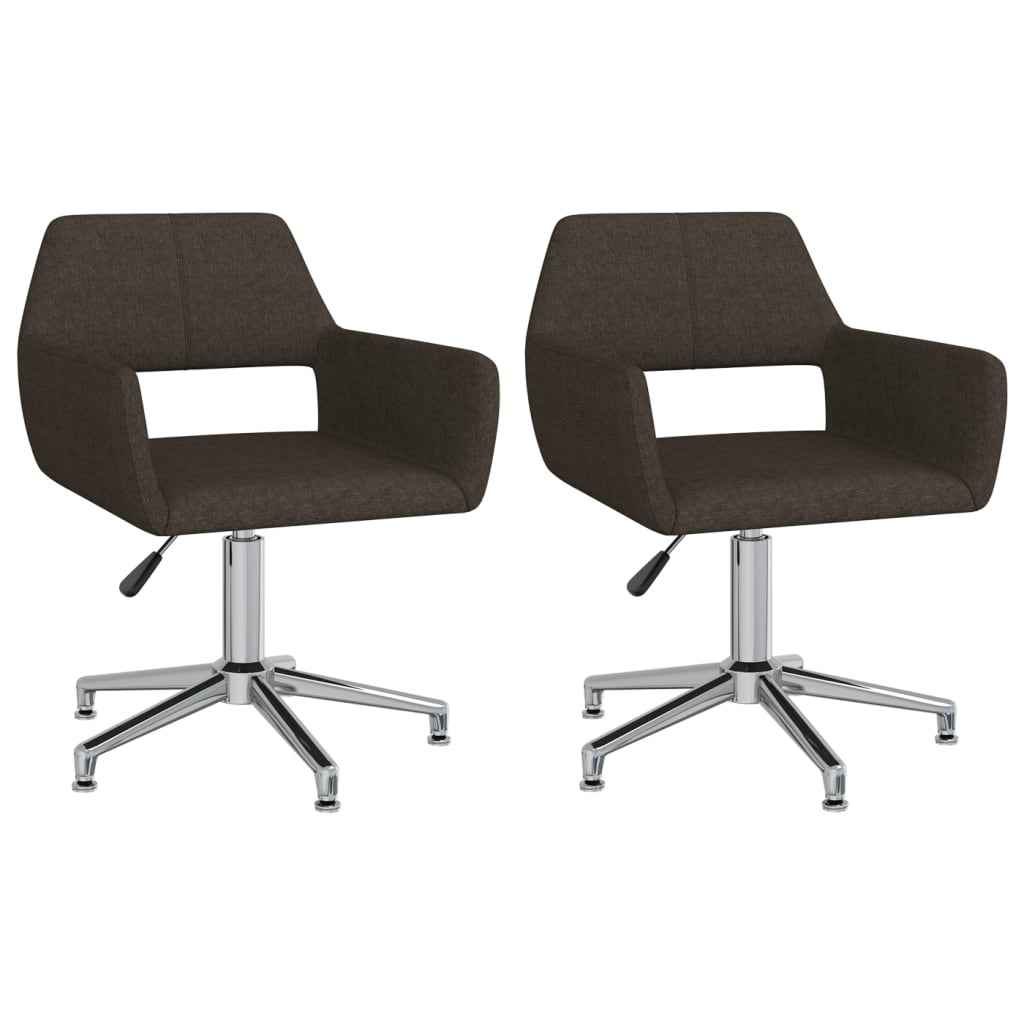 vidaXL Eetkamerstoelen draaibaar 2 st stof lichtgrijs