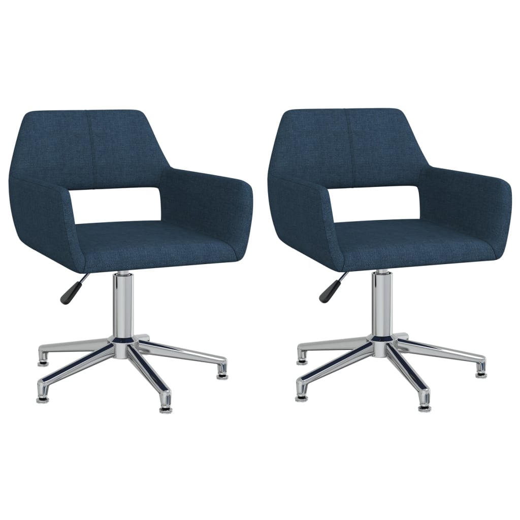 vidaXL Eetkamerstoelen draaibaar 2 st stof lichtgrijs