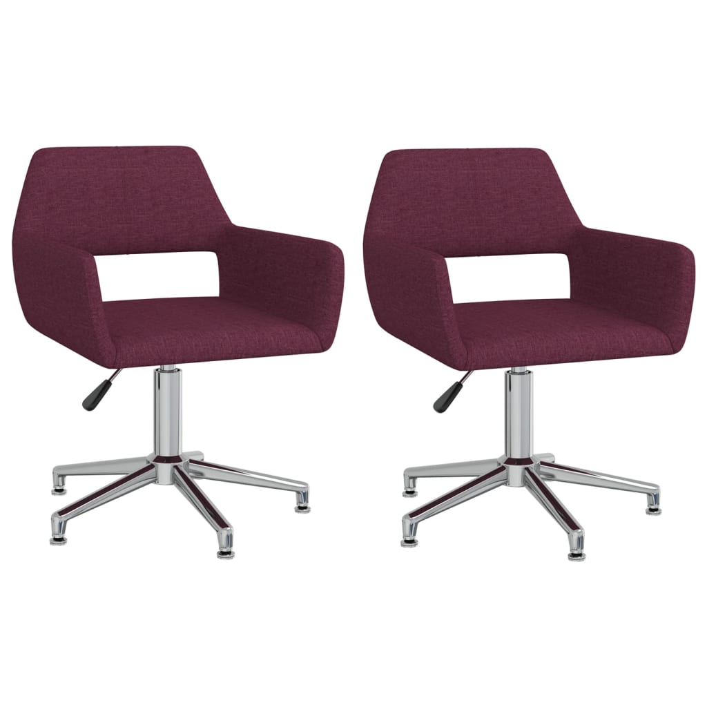 vidaXL Eetkamerstoelen draaibaar 2 st stof lichtgrijs
