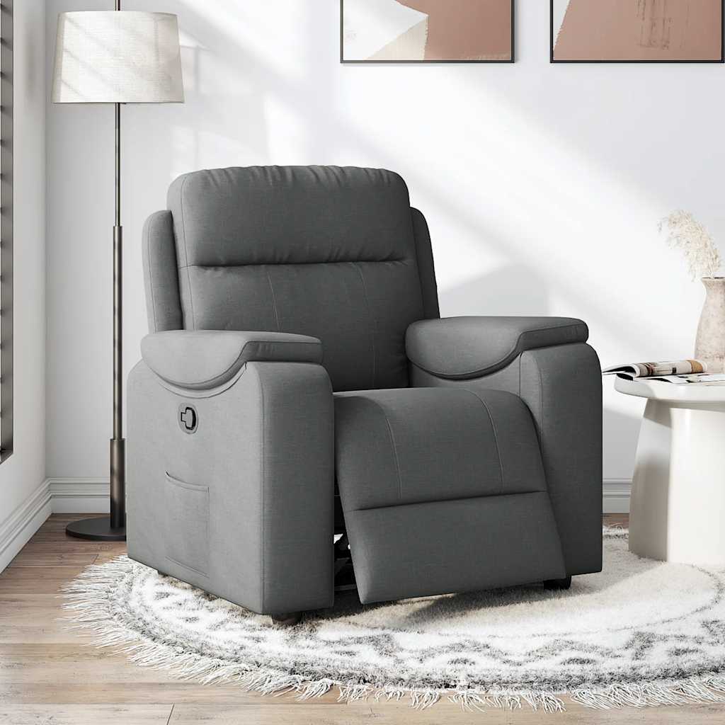 vidaXL Relaxfauteuil donkergrijze stof