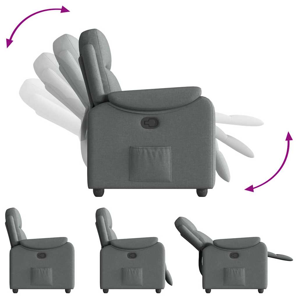 vidaXL Relaxfauteuil donkergrijze stof