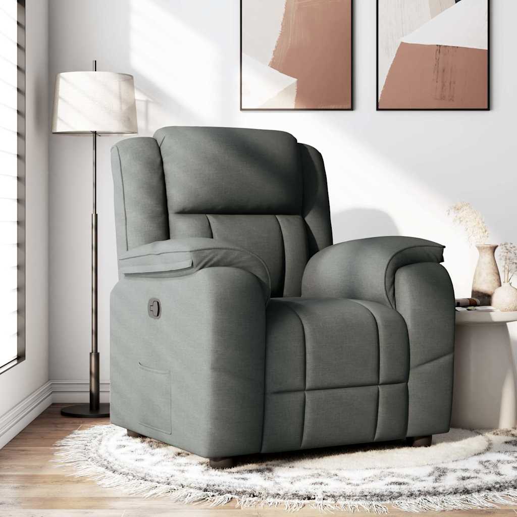 vidaXL Relaxfauteuil donkergrijze stof