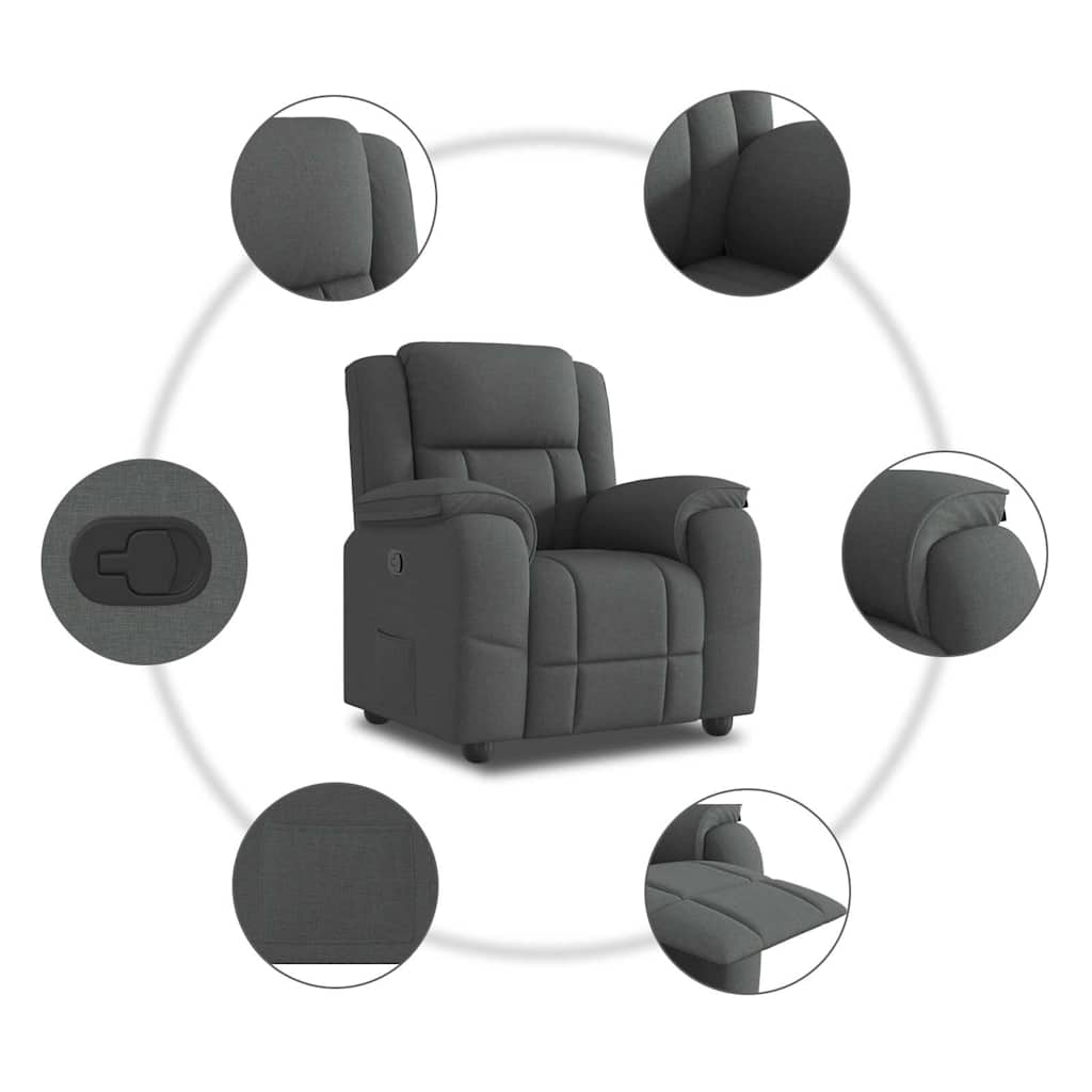 vidaXL Relaxfauteuil donkergrijze stof