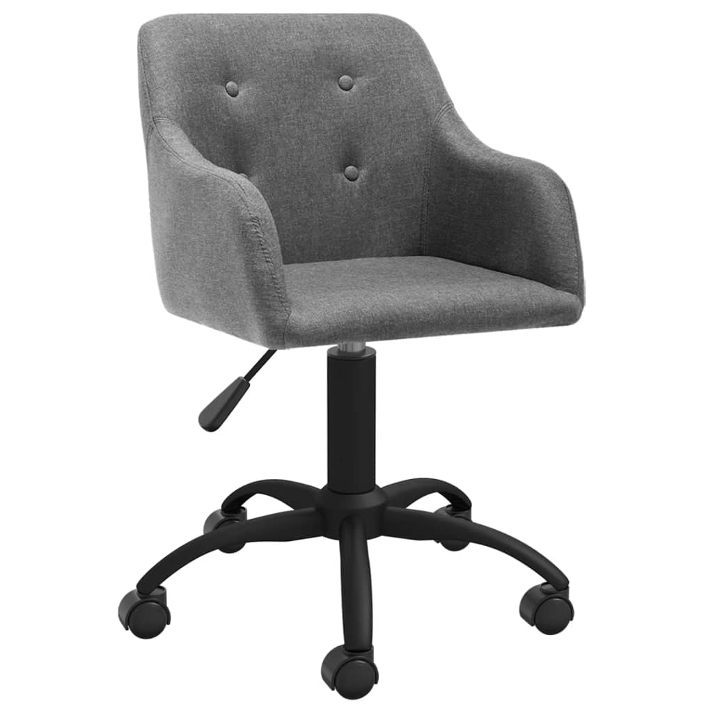 vidaXL Eetkamerstoelen draaibaar 2 st stof lichtgrijs
