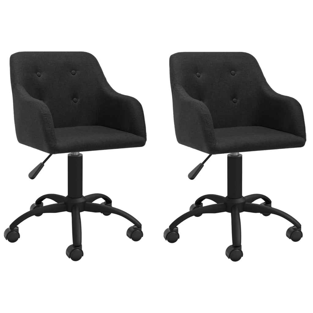 vidaXL Eetkamerstoelen draaibaar 2 st stof lichtgrijs
