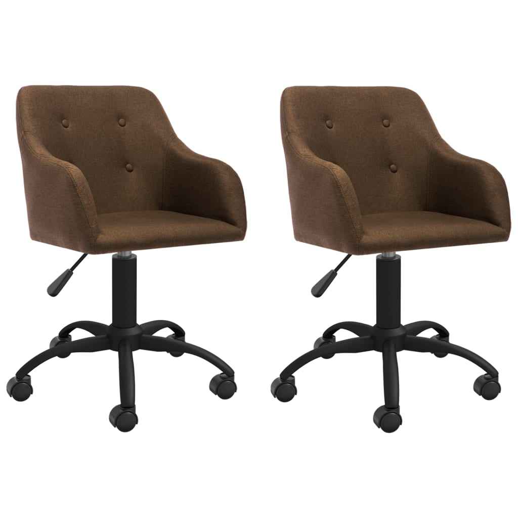 vidaXL Eetkamerstoelen draaibaar 2 st stof lichtgrijs