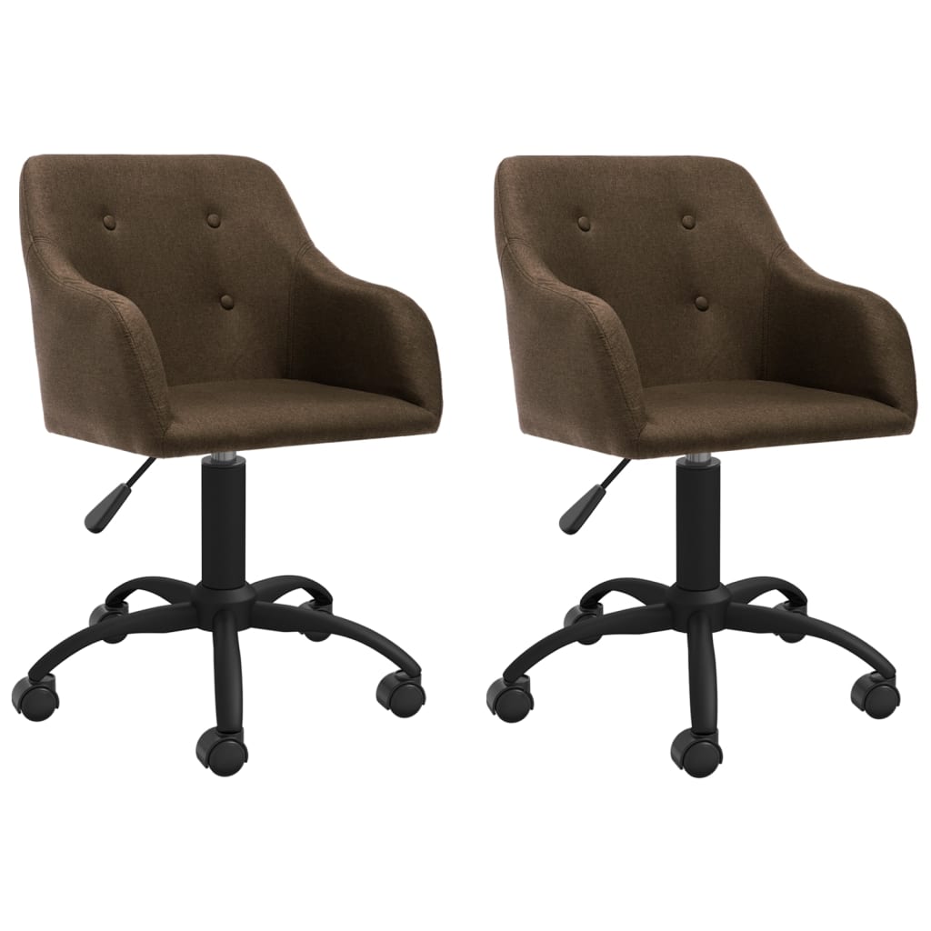 vidaXL Eetkamerstoelen draaibaar 2 st stof lichtgrijs