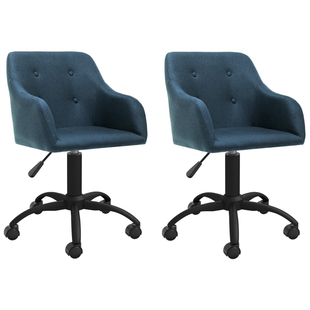 vidaXL Eetkamerstoelen draaibaar 2 st stof lichtgrijs