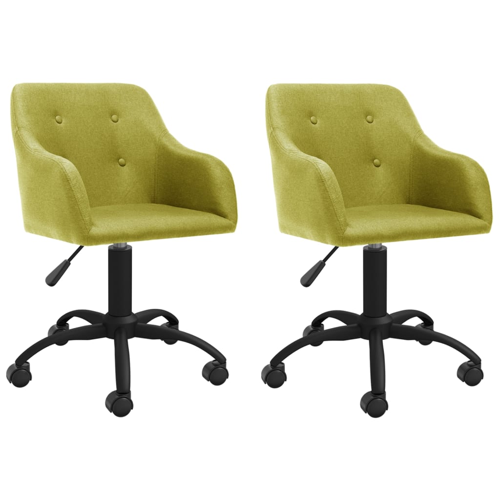 vidaXL Eetkamerstoelen draaibaar 2 st stof lichtgrijs