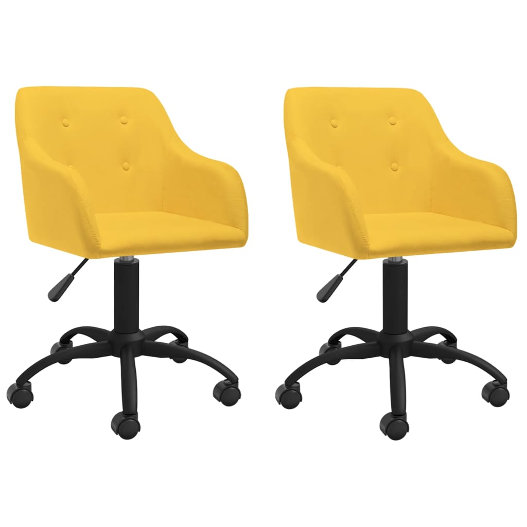 vidaXL Eetkamerstoelen draaibaar 2 st stof lichtgrijs