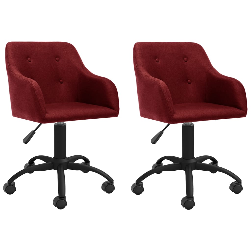 vidaXL Eetkamerstoelen draaibaar 2 st stof lichtgrijs