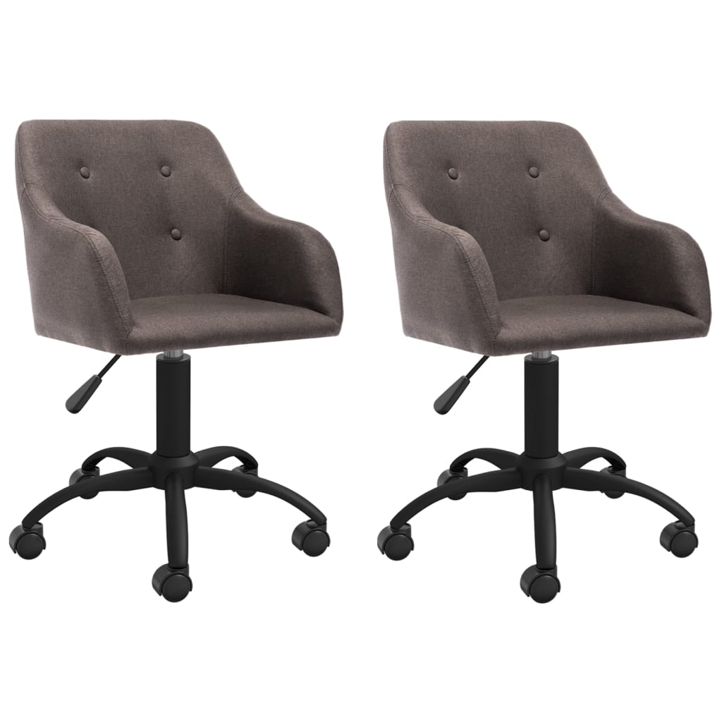 vidaXL Eetkamerstoelen draaibaar 2 st stof lichtgrijs