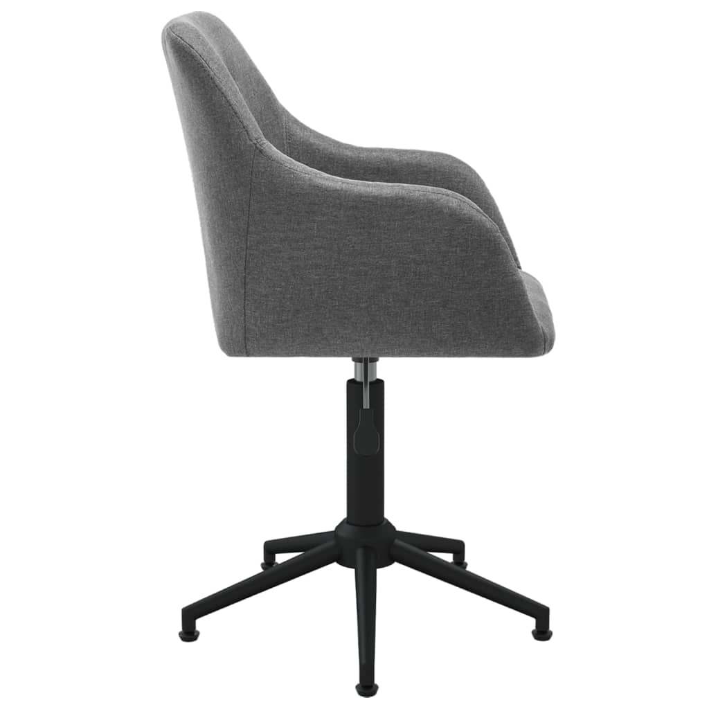 vidaXL Eetkamerstoelen draaibaar 2 st stof lichtgrijs