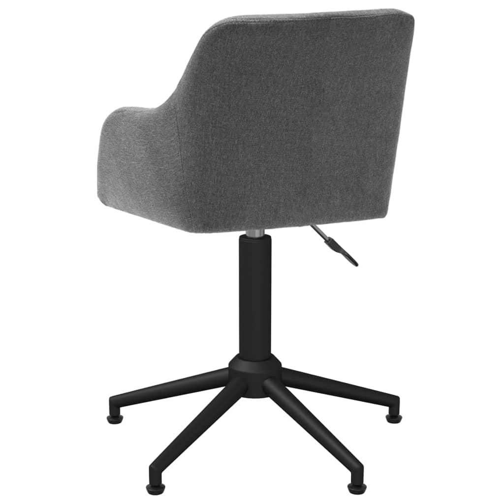 vidaXL Eetkamerstoelen draaibaar 2 st stof lichtgrijs