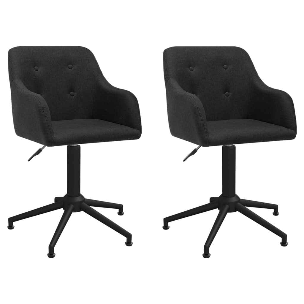 vidaXL Eetkamerstoelen draaibaar 2 st stof lichtgrijs