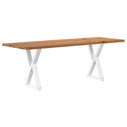 vidaXL Eettafel met natuurlijke rand 220x80x74 cm eikenhout lichtbruin