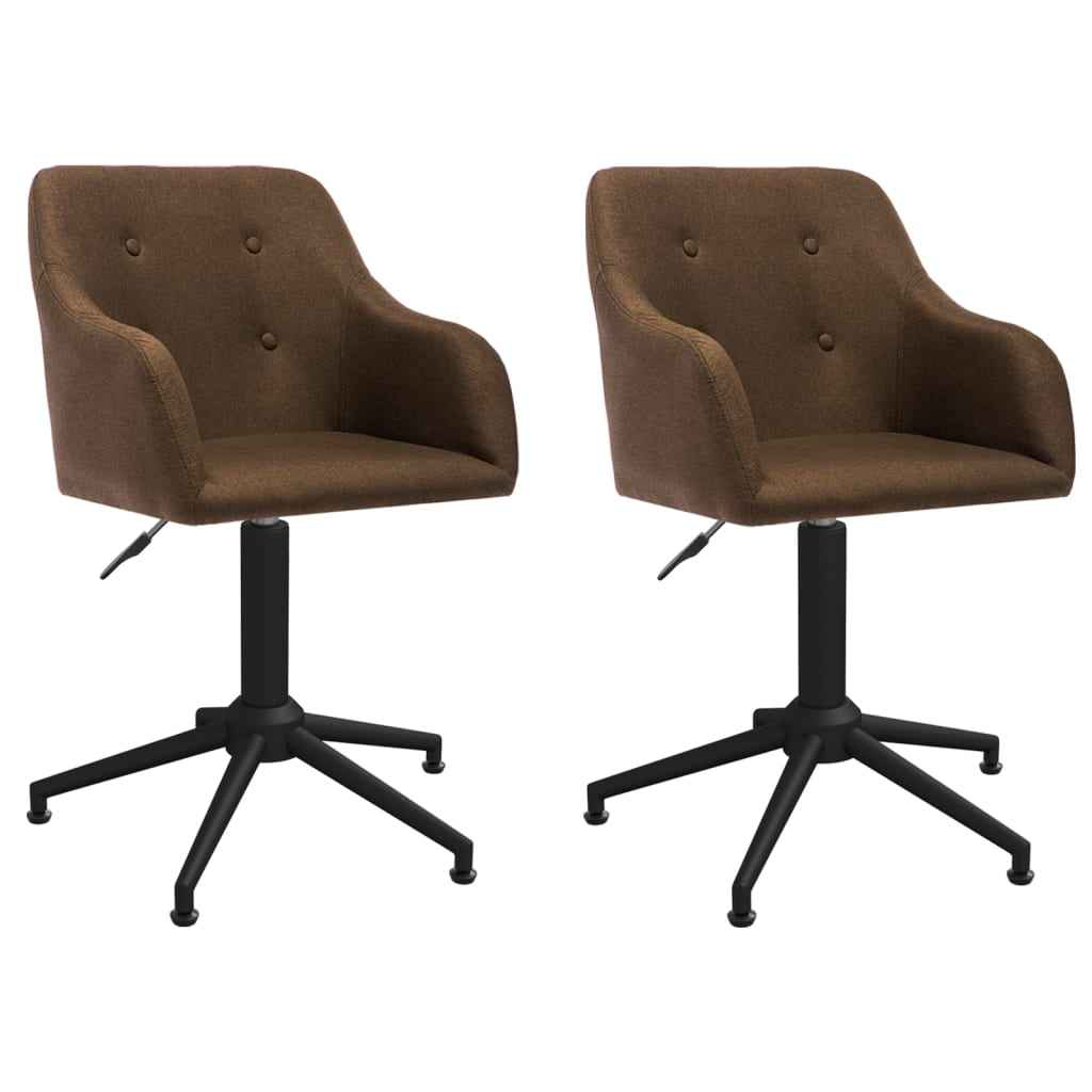 vidaXL Eetkamerstoelen draaibaar 2 st stof lichtgrijs