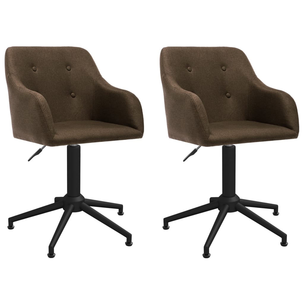 vidaXL Eetkamerstoelen draaibaar 2 st stof lichtgrijs