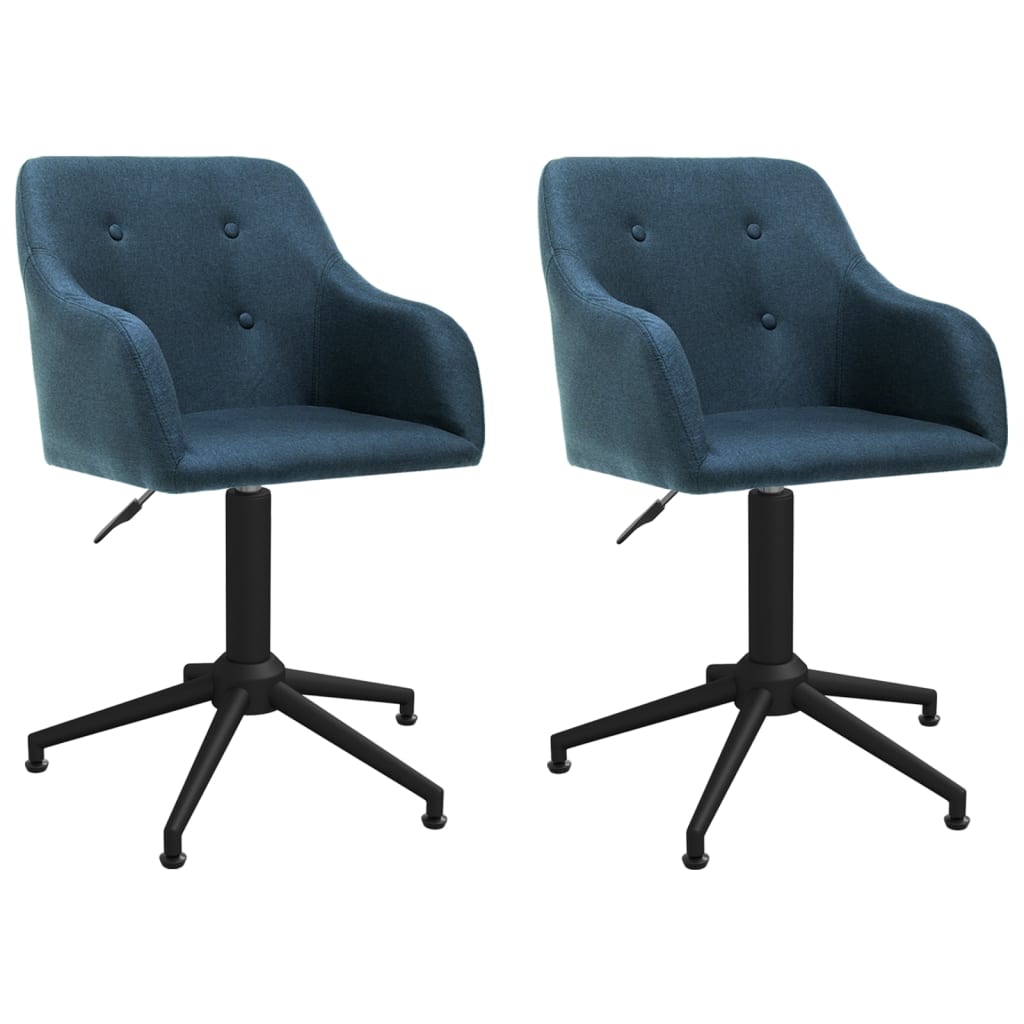 vidaXL Eetkamerstoelen draaibaar 2 st stof lichtgrijs