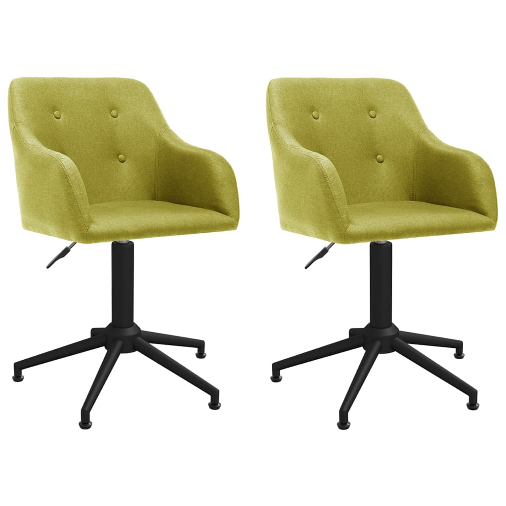 vidaXL Eetkamerstoelen draaibaar 2 st stof lichtgrijs