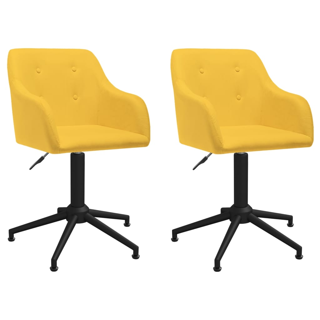 vidaXL Eetkamerstoelen draaibaar 2 st stof lichtgrijs