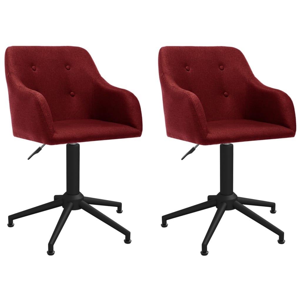 vidaXL Eetkamerstoelen draaibaar 2 st stof lichtgrijs