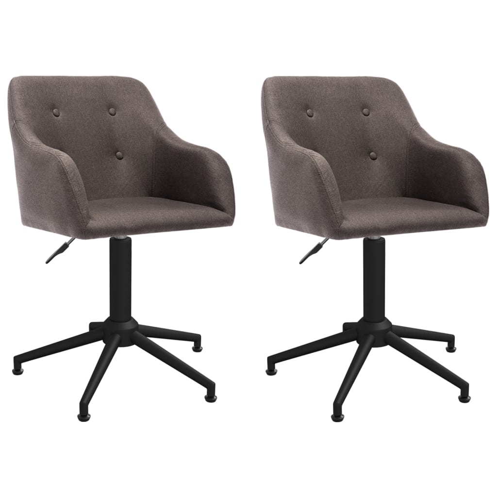 vidaXL Eetkamerstoelen draaibaar 2 st stof lichtgrijs