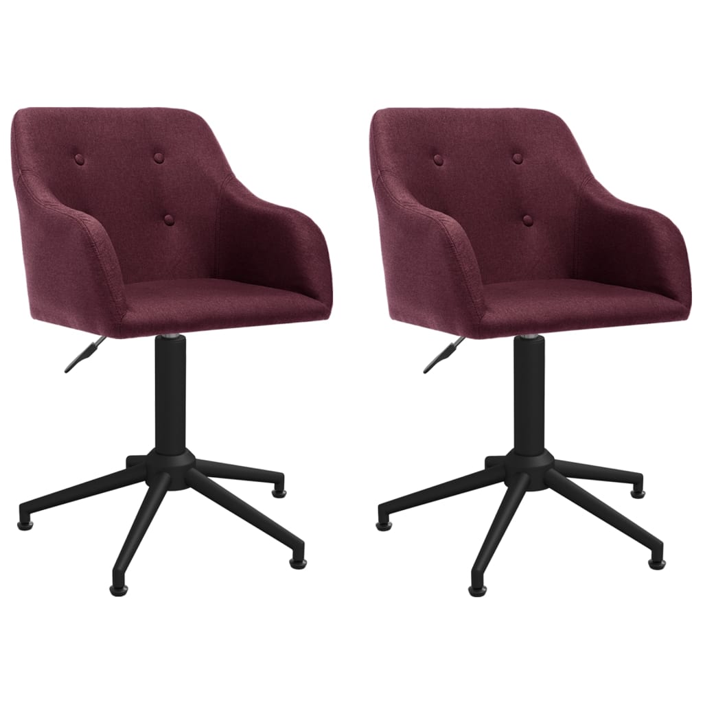 vidaXL Eetkamerstoelen draaibaar 2 st stof lichtgrijs