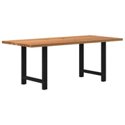 vidaXL Eettafel rechthoekig 220x90x74 cm massief eikenhout lichtbruin