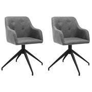 vidaXL Eetkamerstoelen draaibaar 2 st stof lichtgrijs