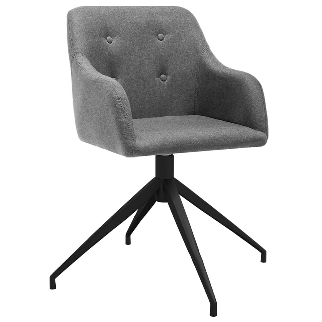 vidaXL Eetkamerstoelen draaibaar 2 st stof lichtgrijs
